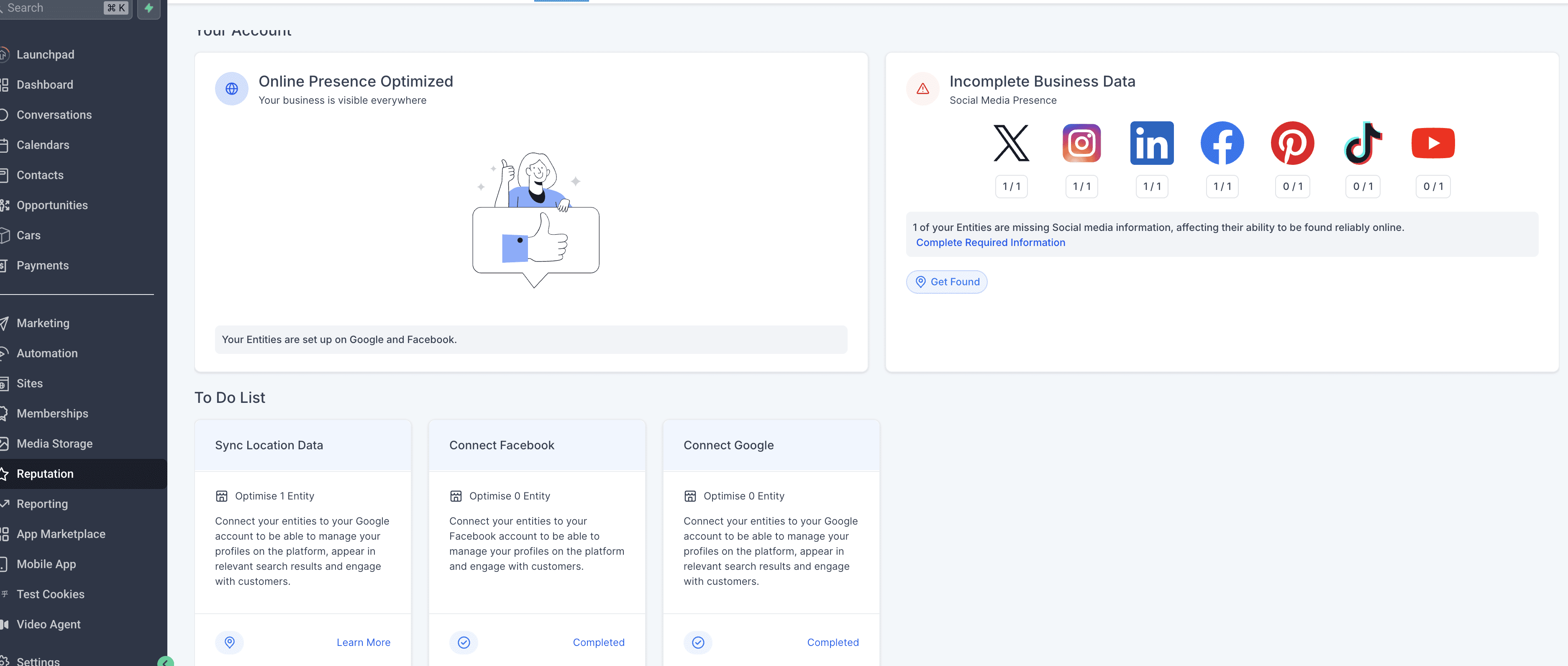 Profile Progress Dashboard