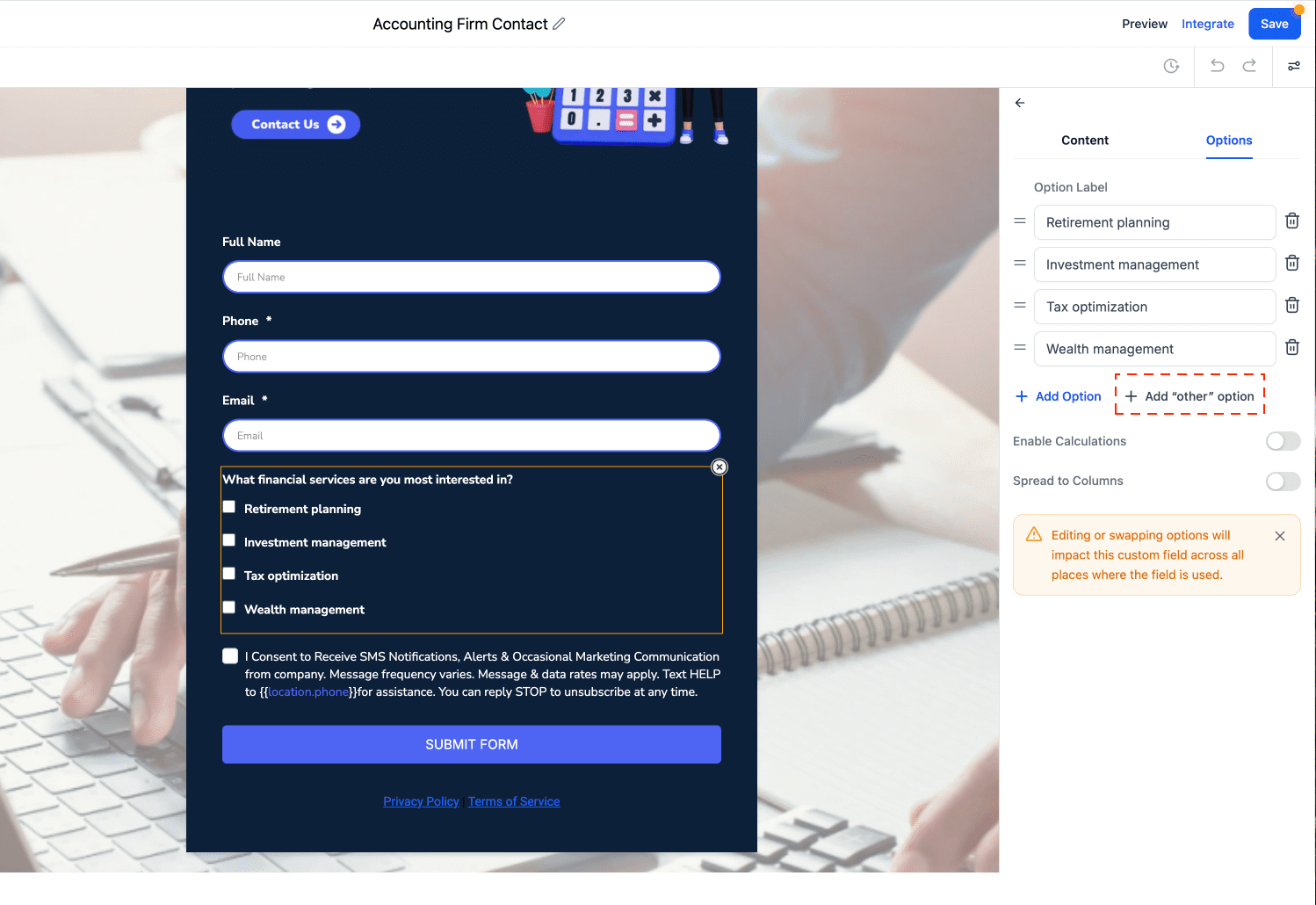 Image of Other Option in Form