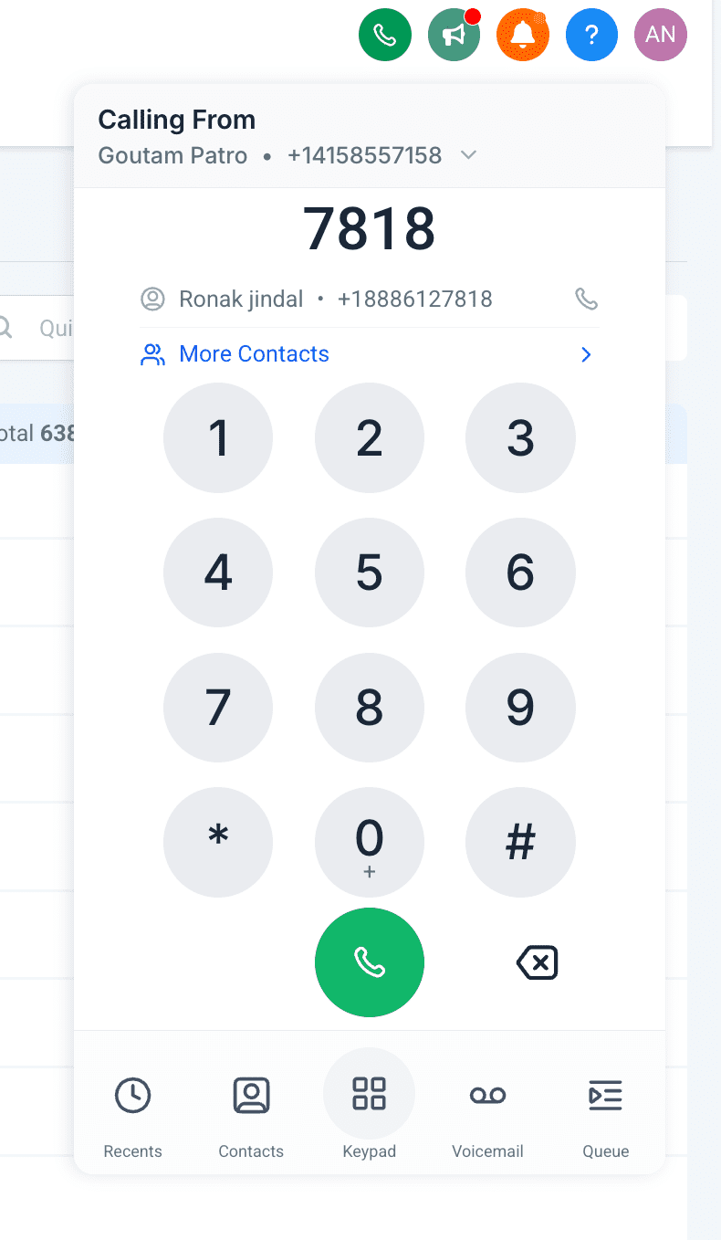 Dialer Refresh Screenshot