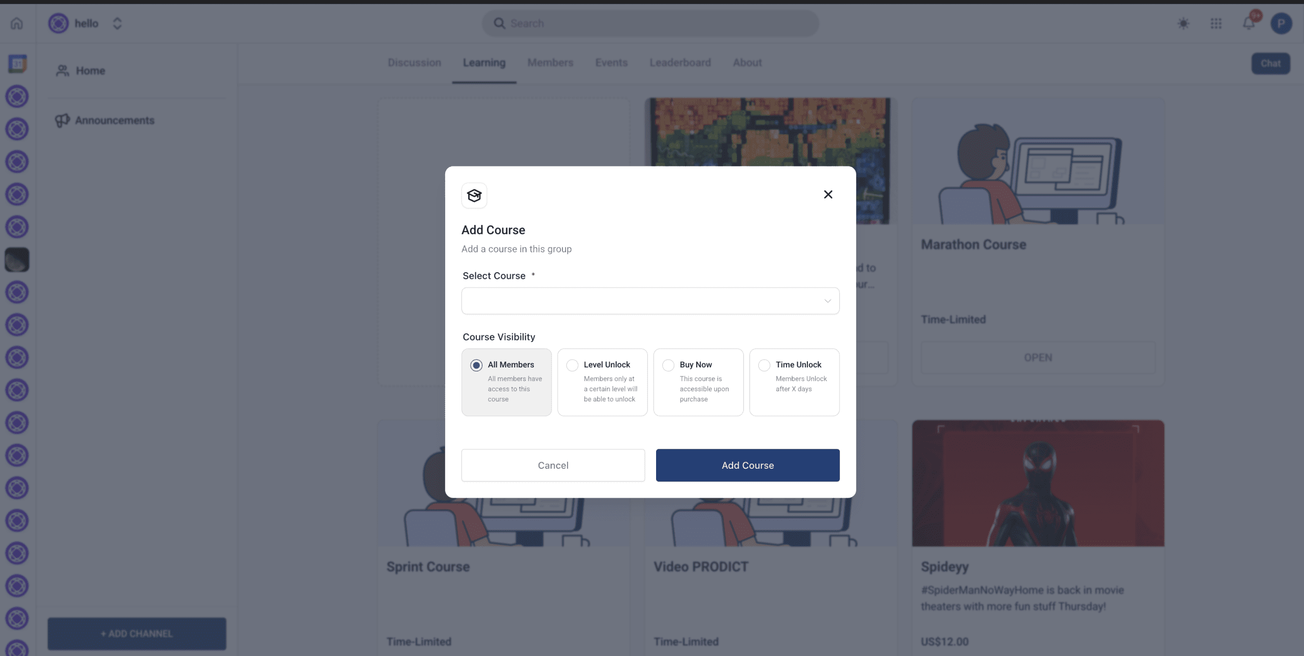 Course Access Options