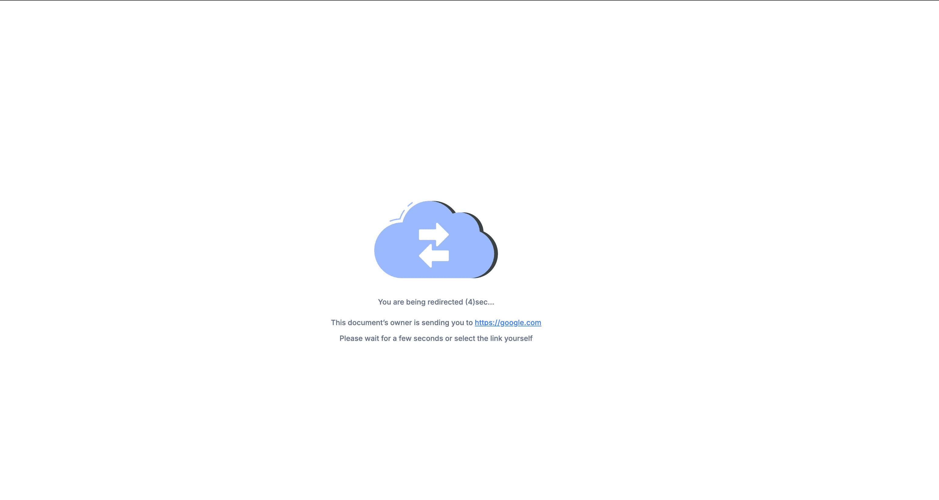 Screenshot of saving custom URL for document