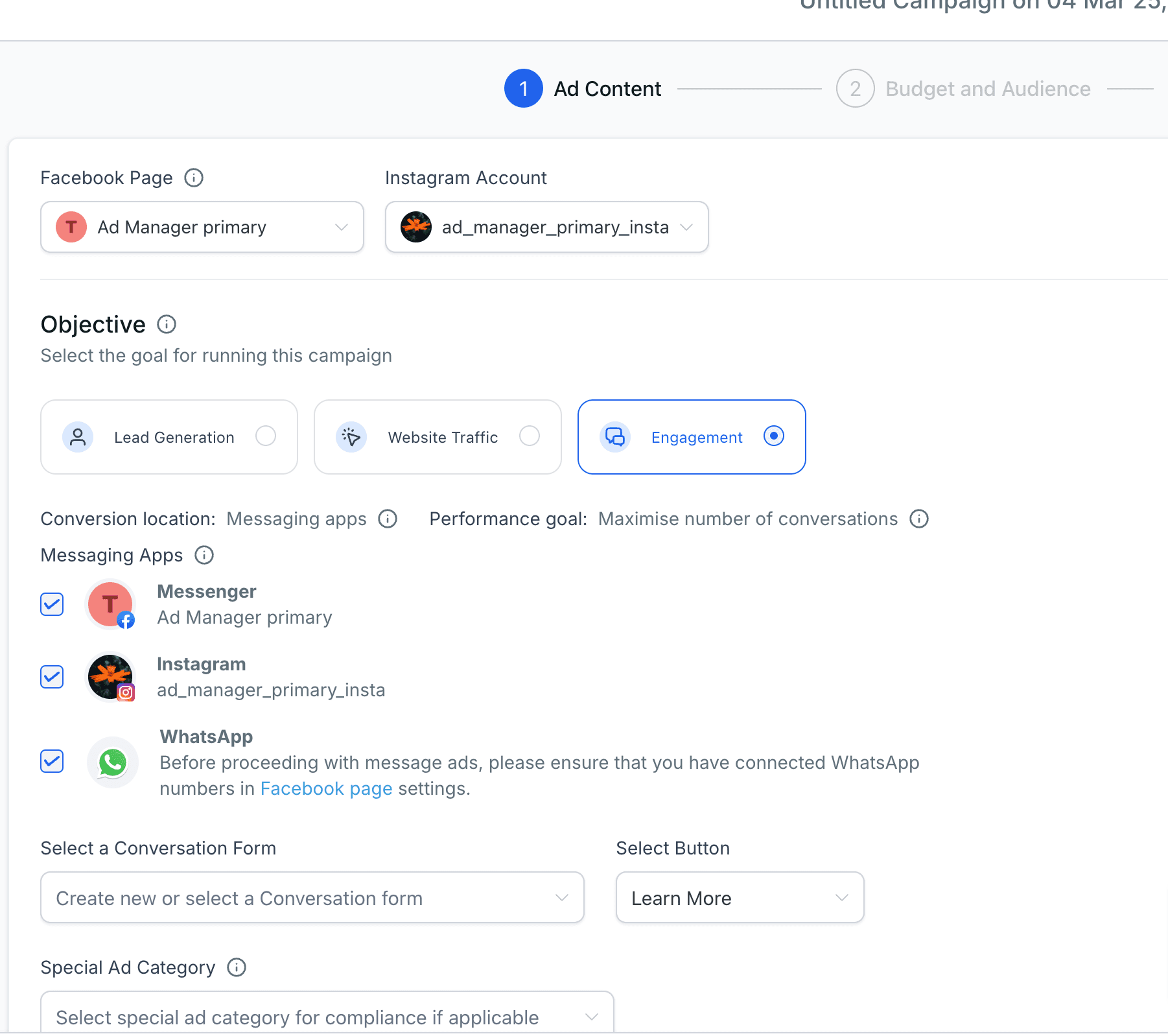 Ad Manager Interface