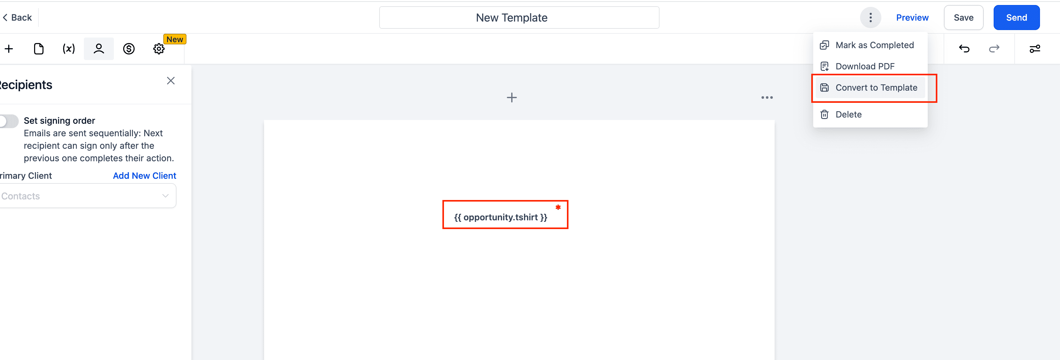 Fillable Text Block with Custom Values