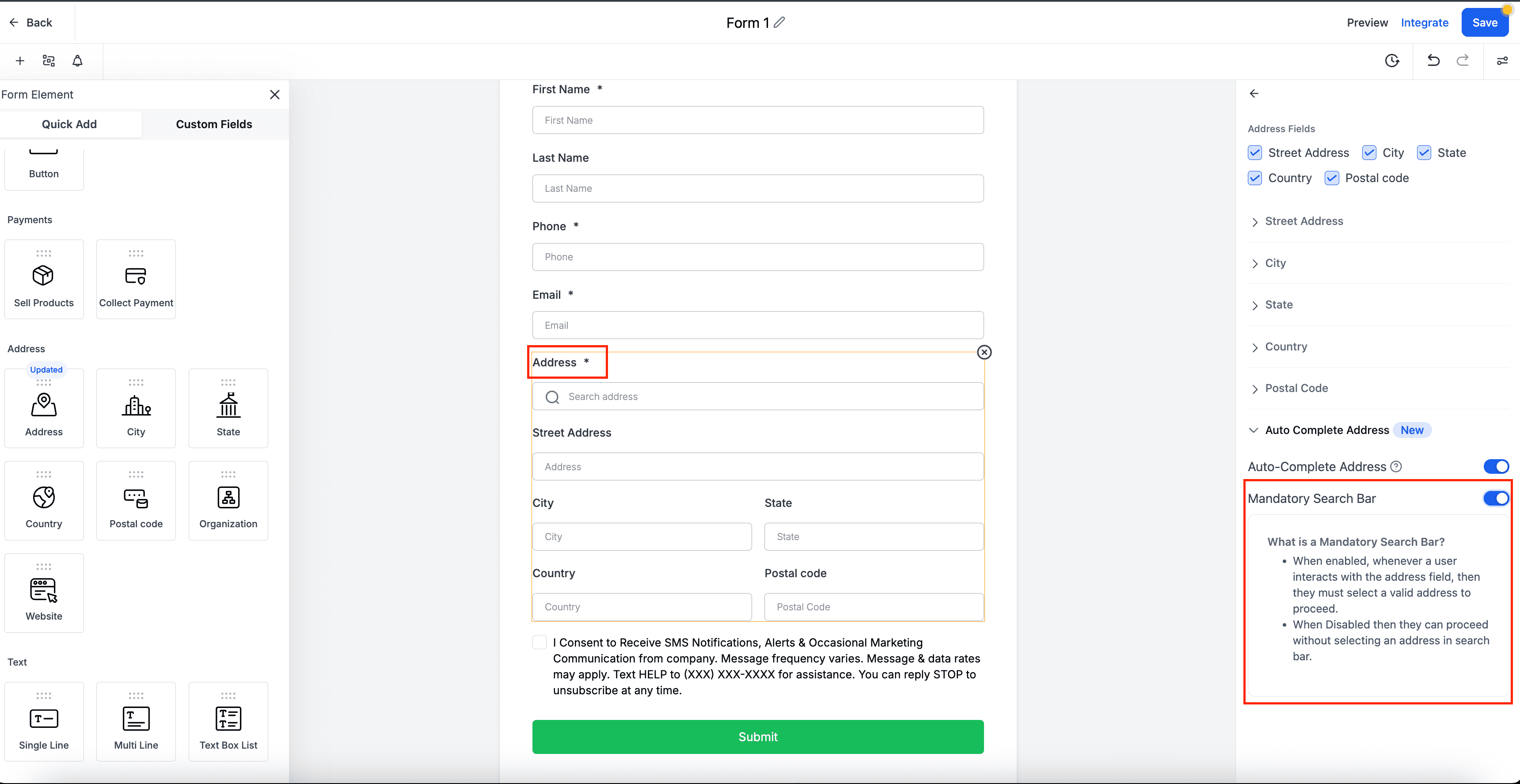 Auto-Complete Address Example