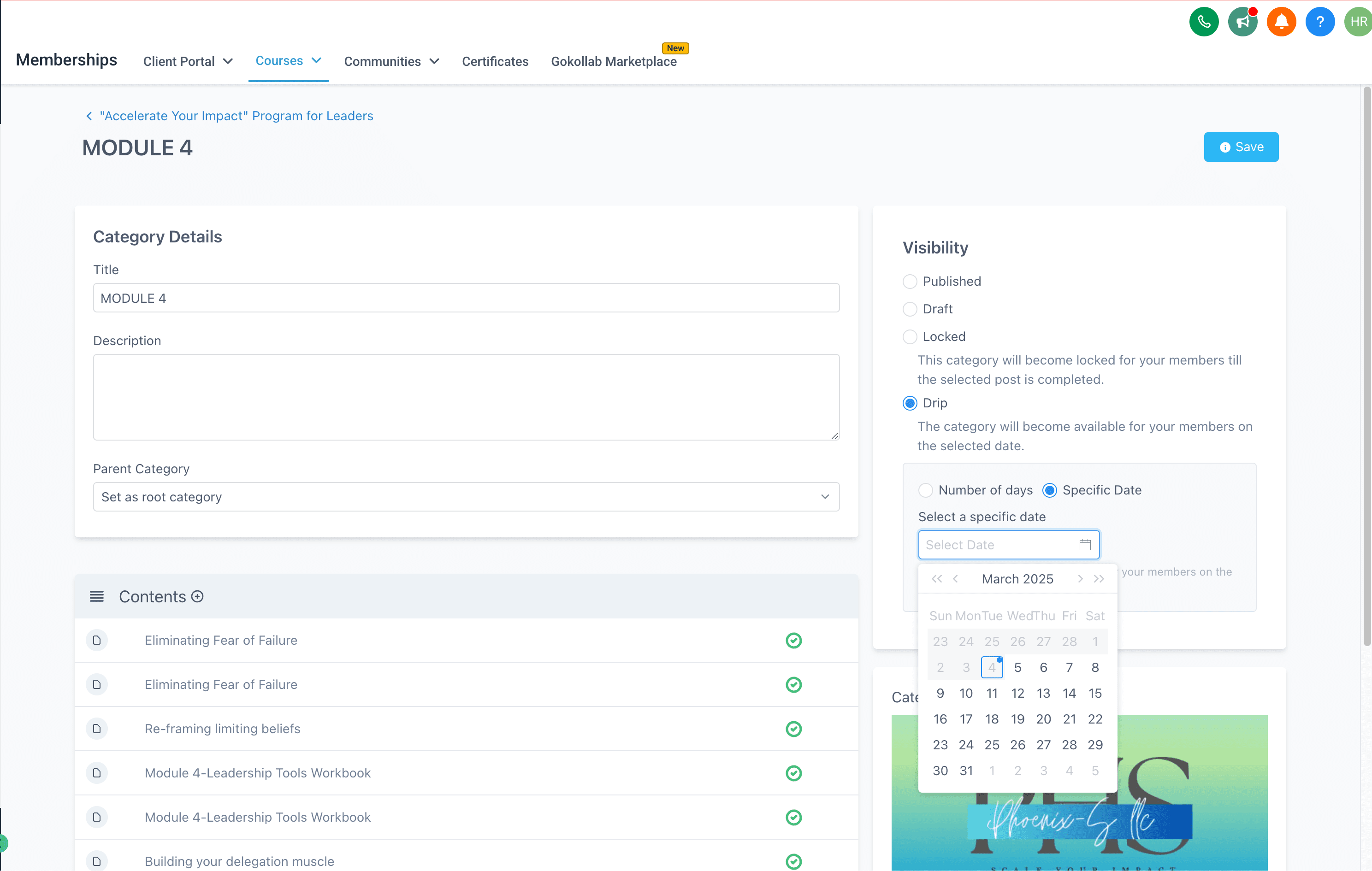 Course Content Management