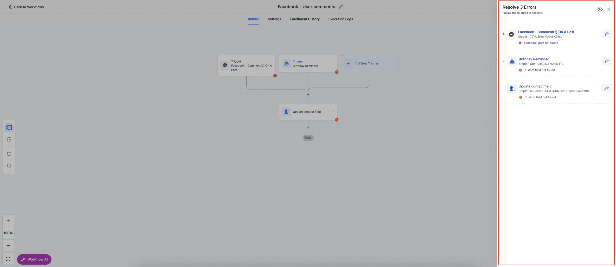 Error Panel
