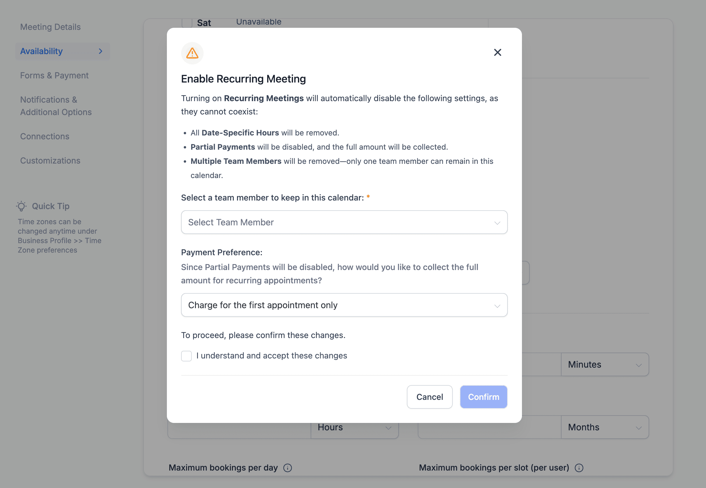 Settings Conflict Notification