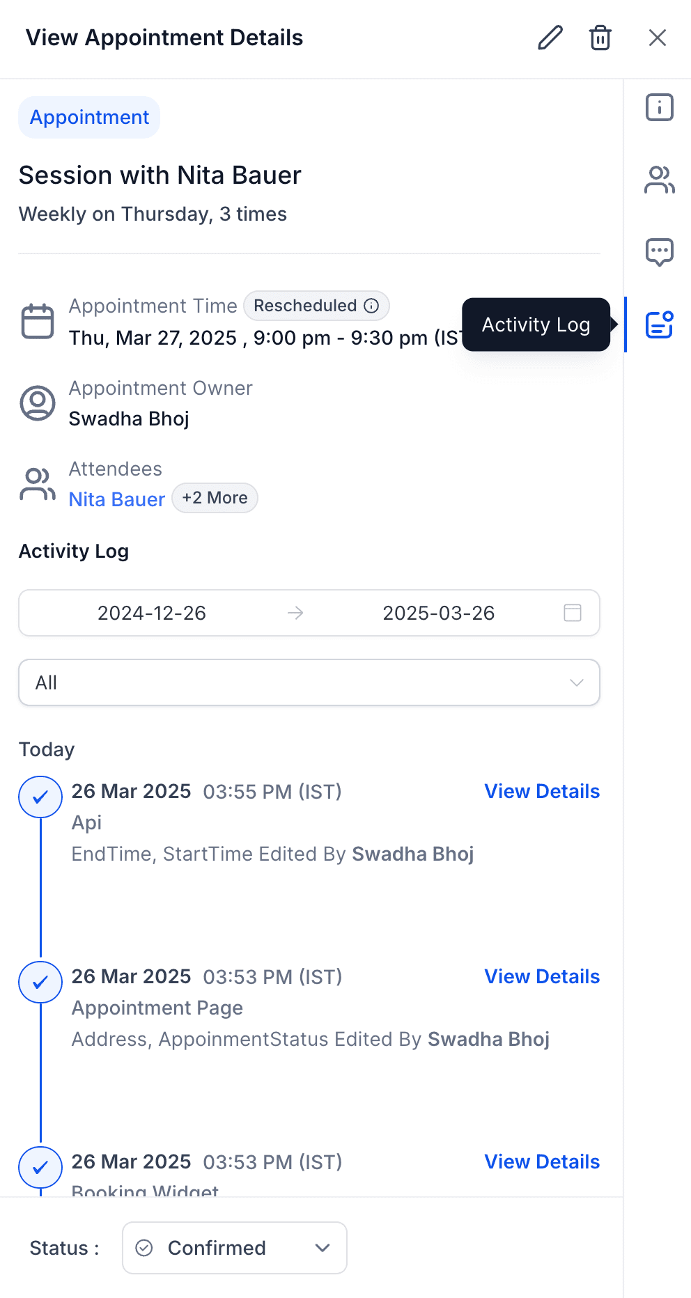 Contact Tab View