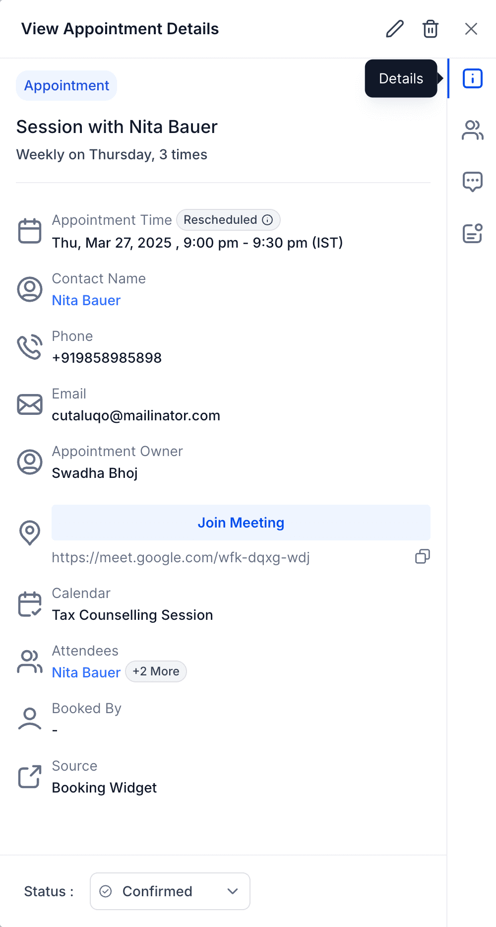 Edit Appointment Details