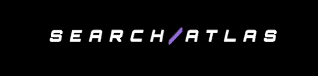 Search Atlas logo in white with purple slash