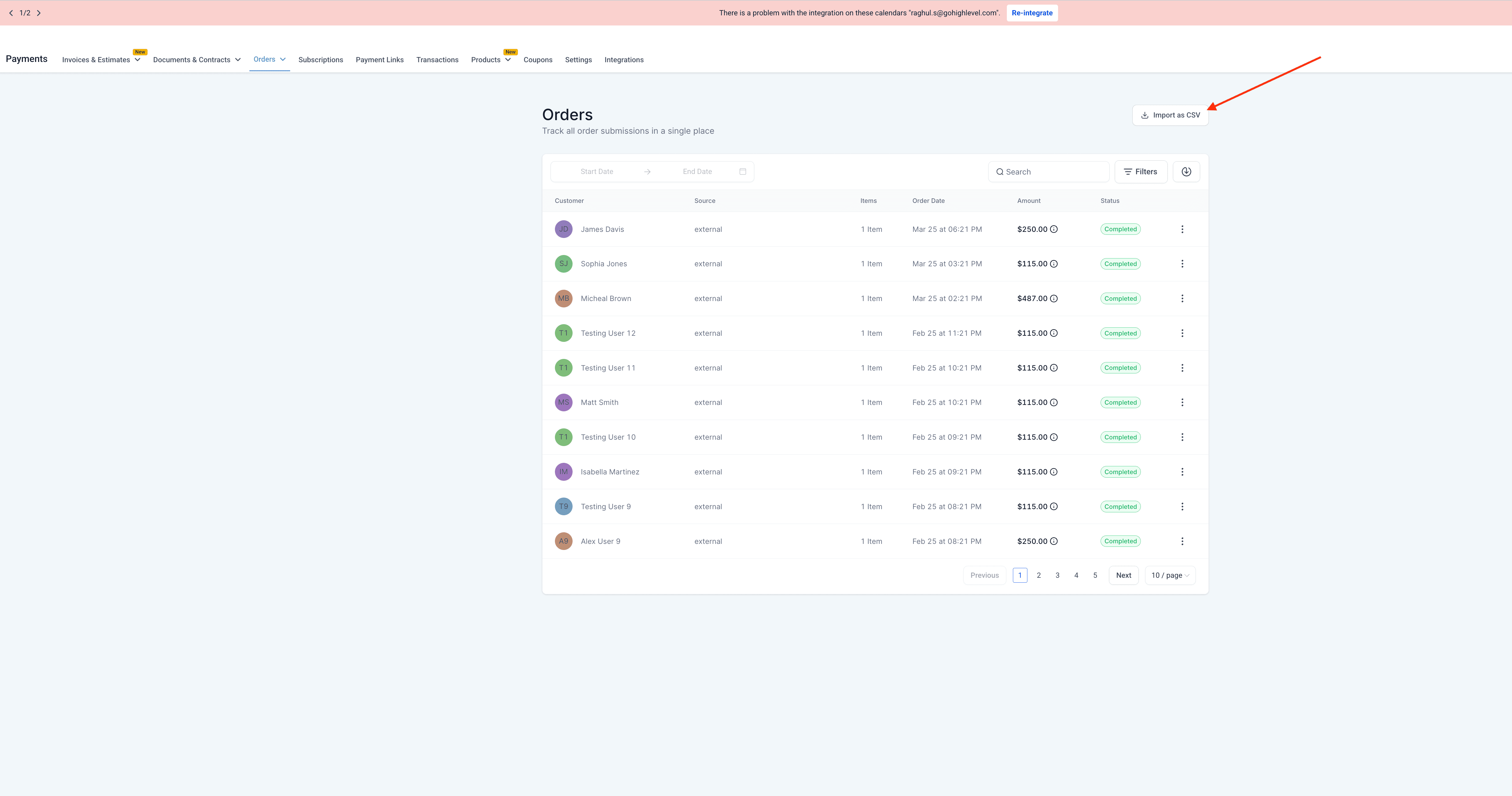 Orders Import Flow 1