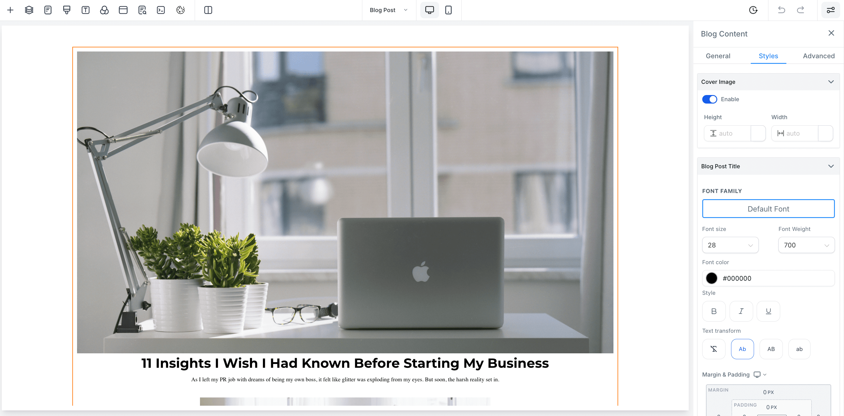 Customizable Cover Image Example