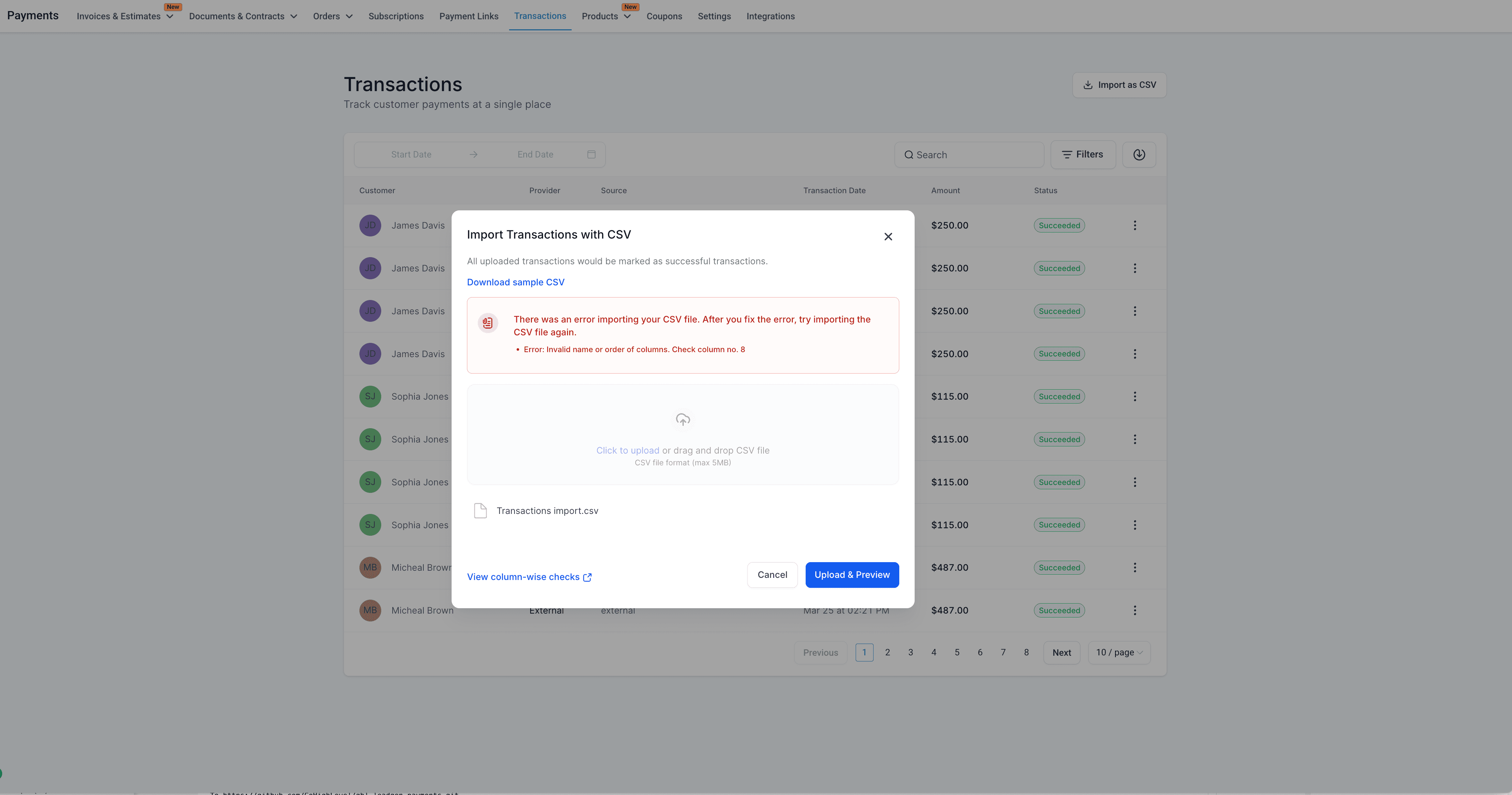 Transactions Import Flow 2