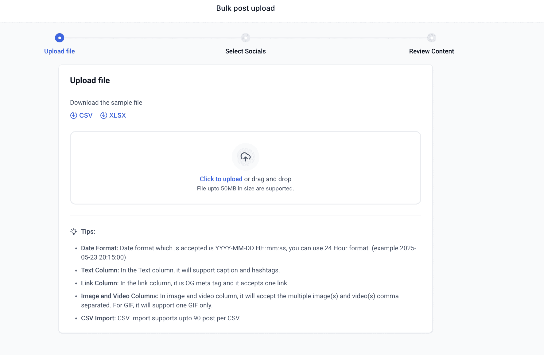 CSV Bulk Import Sample