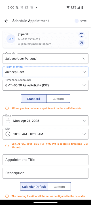 Personal Booking