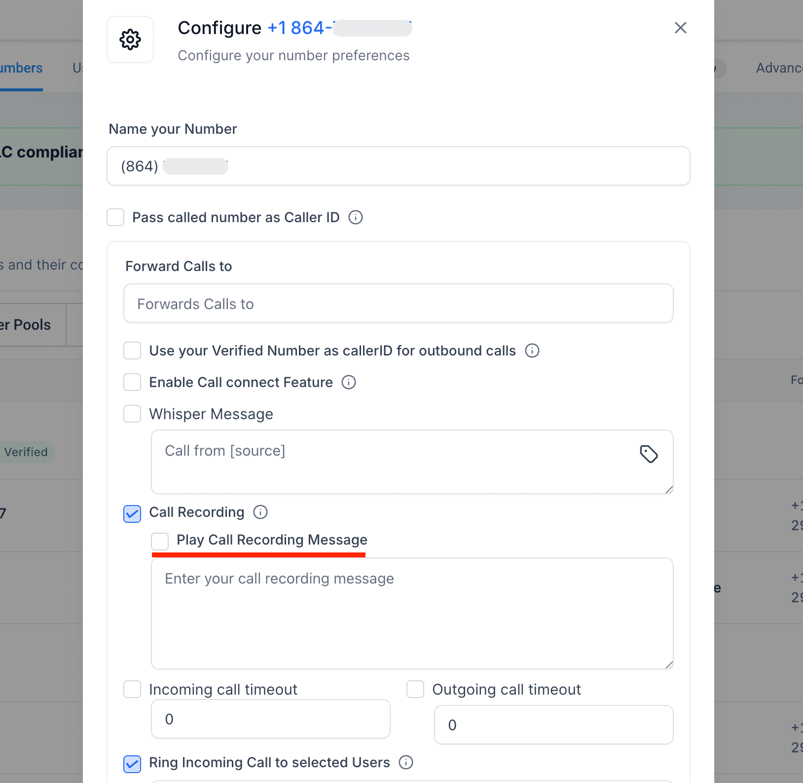 Call Recording Settings