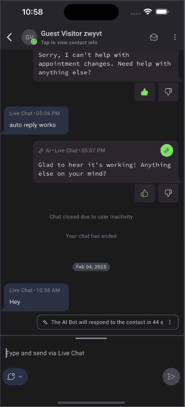 AI Settings Mobile Access
