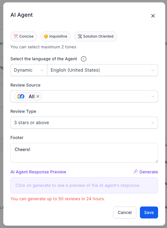 Google Page Selection
