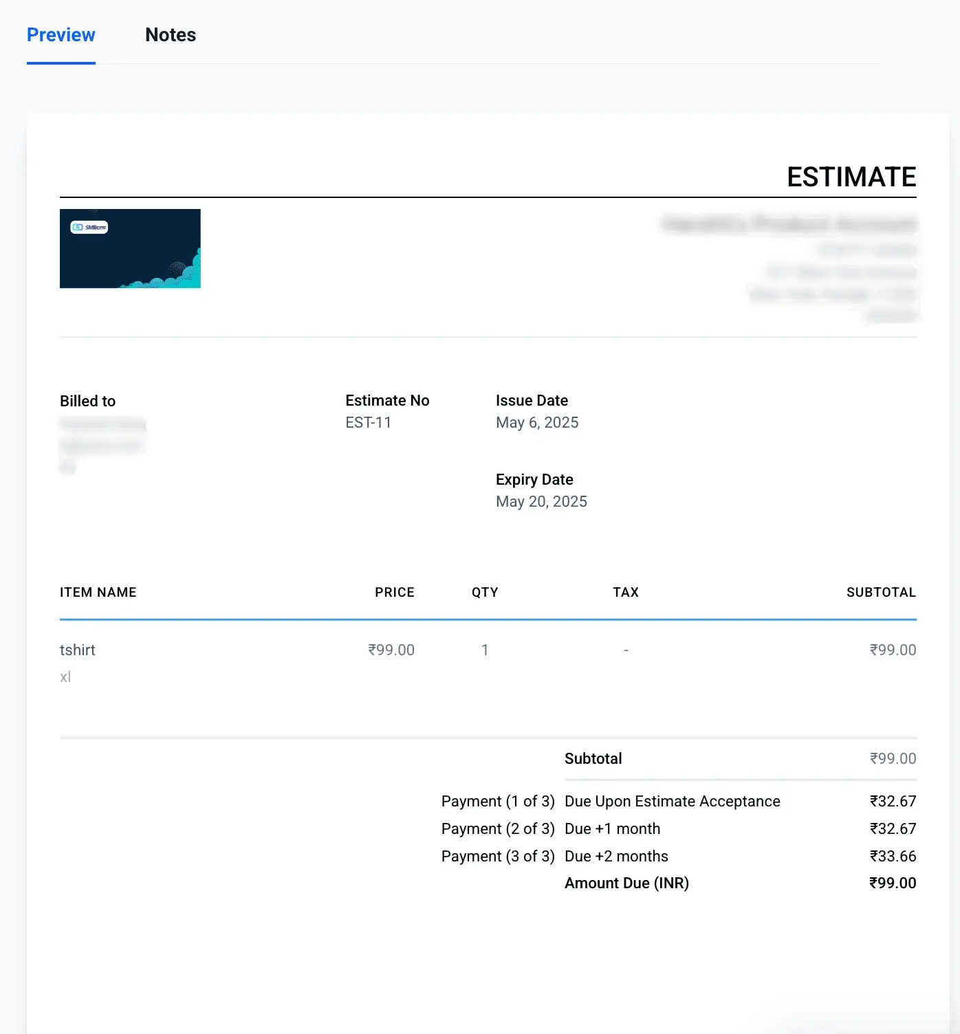 Estimate Finalization