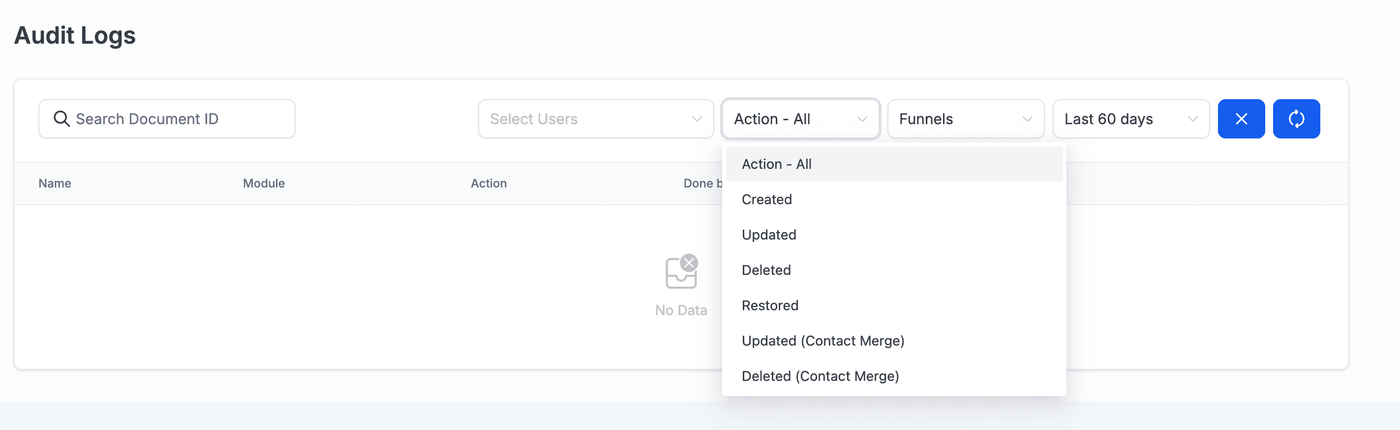 Audit Log Navigation