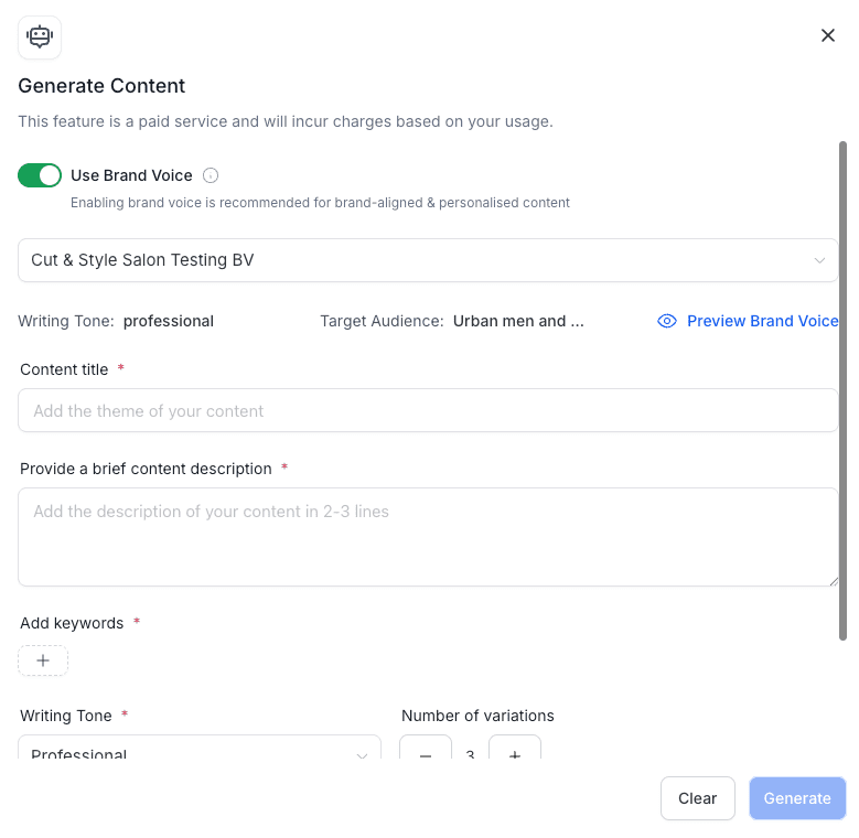 Brand Voice Toggle