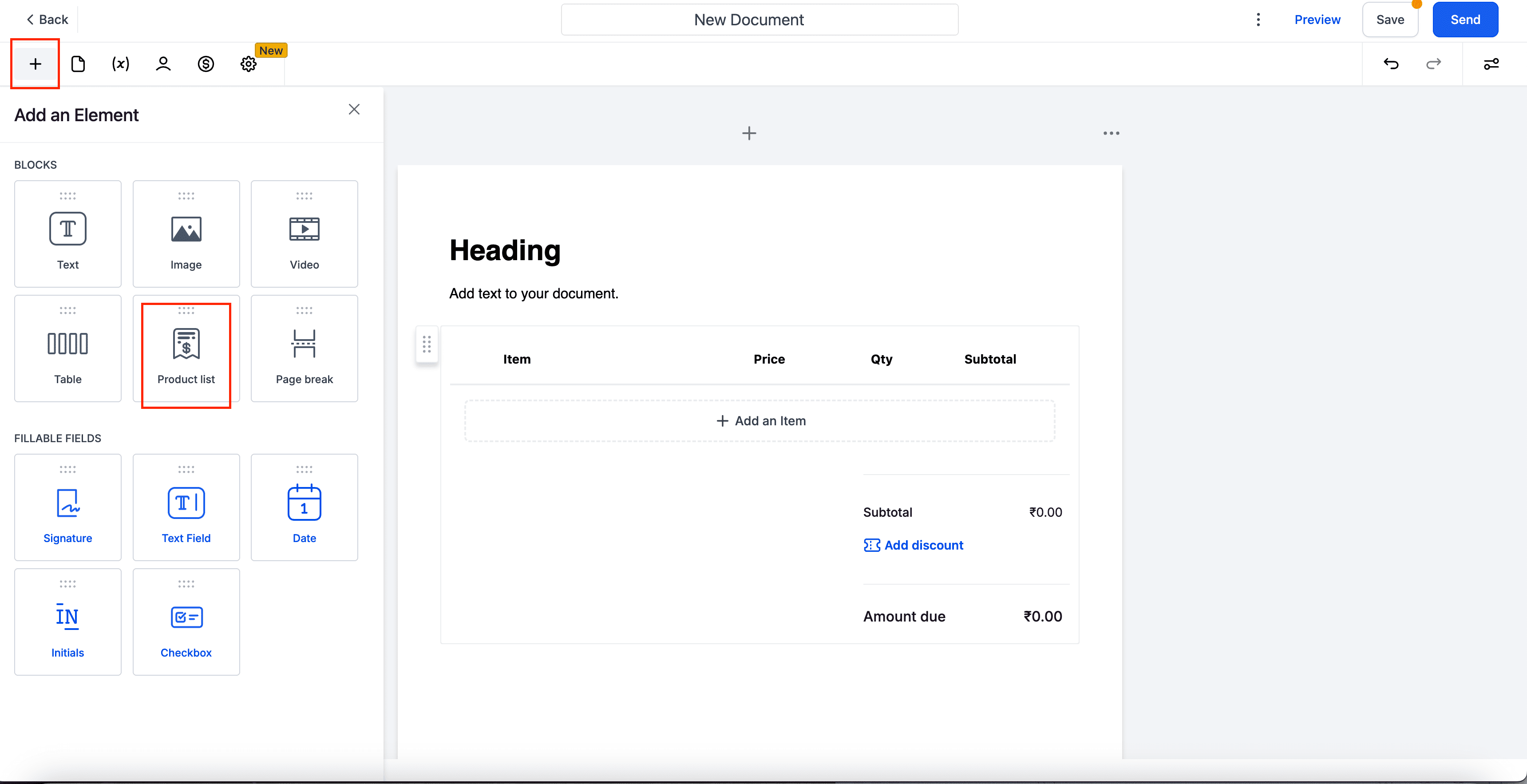 Product List Selection