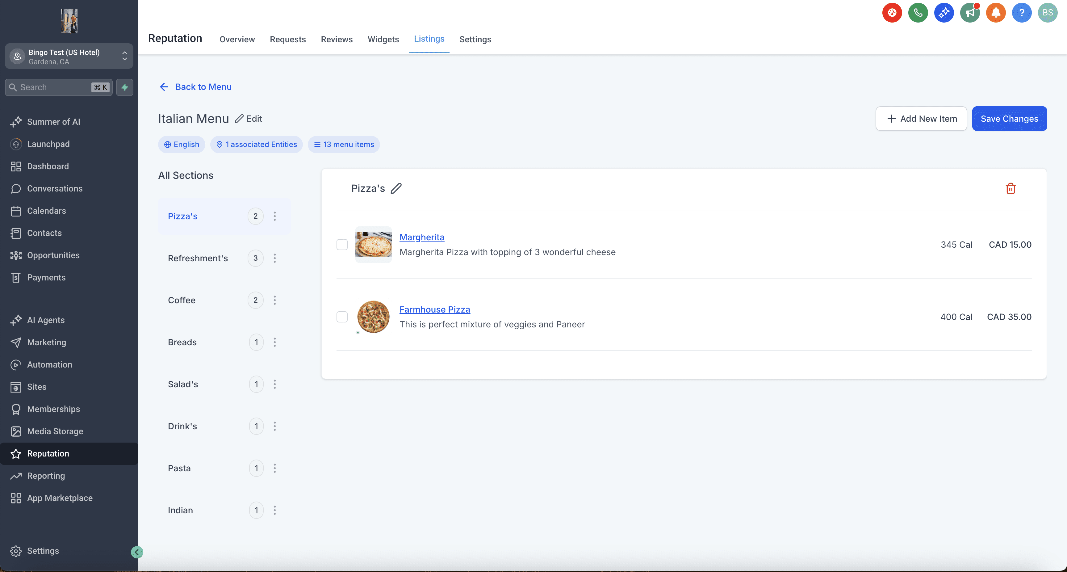 Listing Field Options