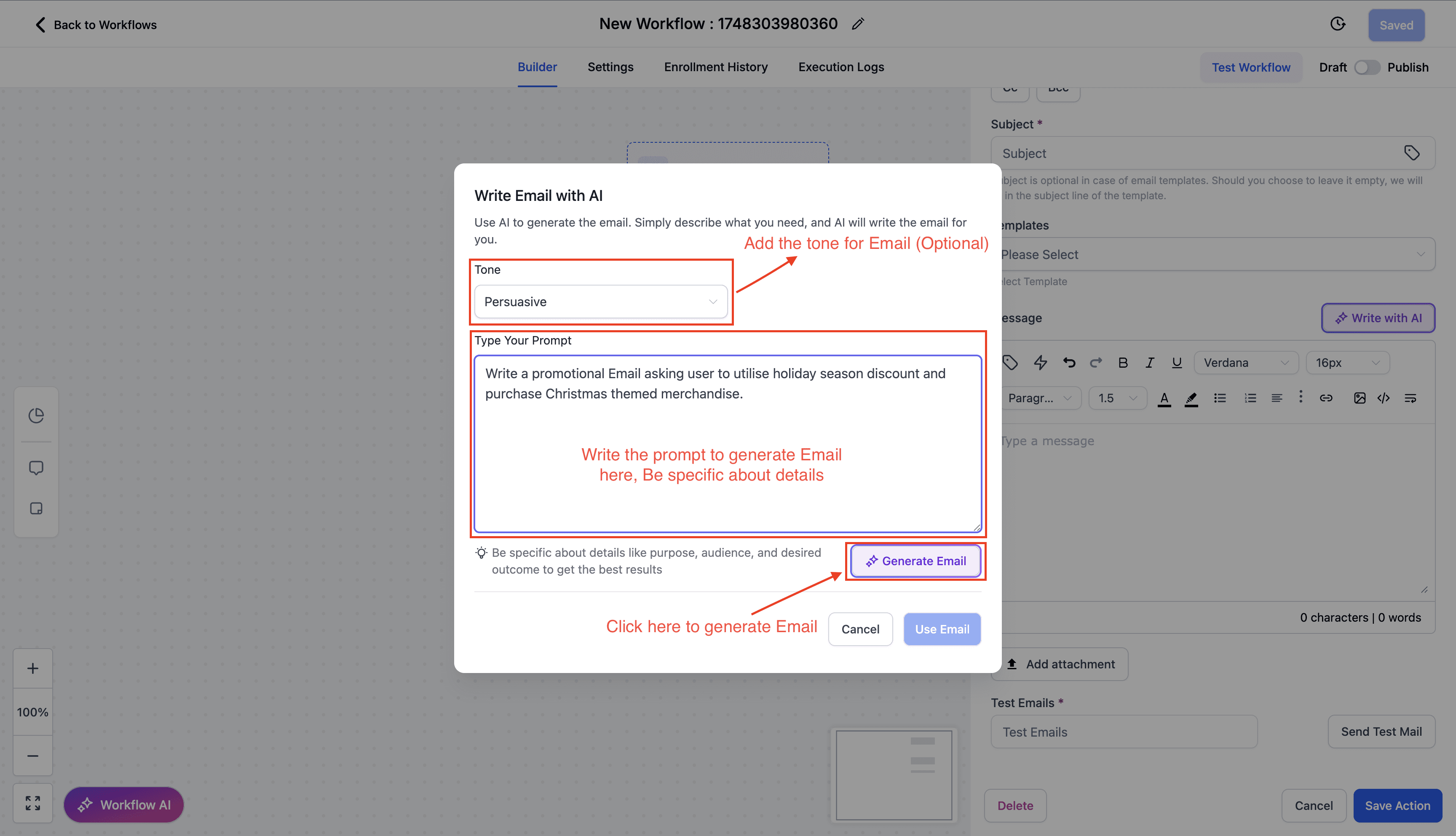 Email Tone Selection