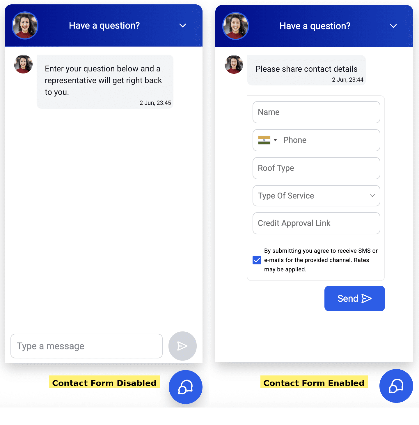 Live Chat Widget Update