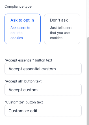 Button Text Customization