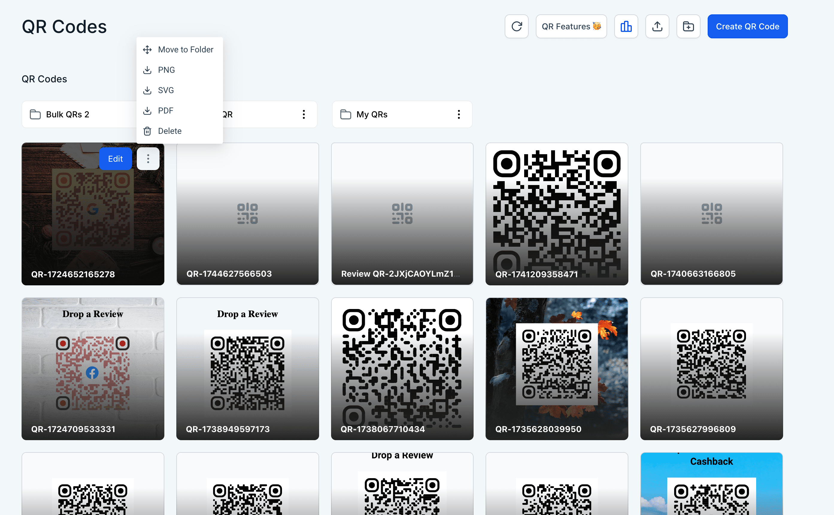 Move QR Code to Folder