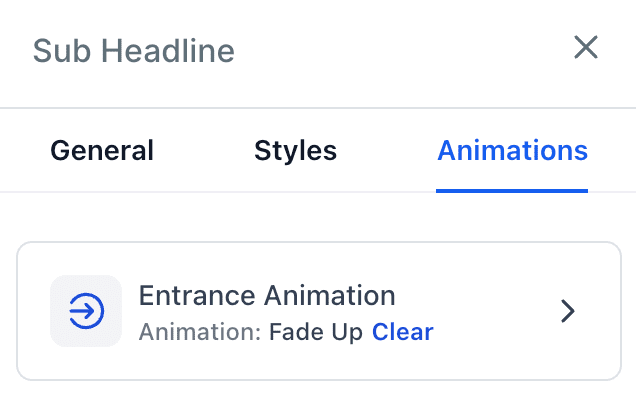 Screenshot of Animation Adjustment Panel